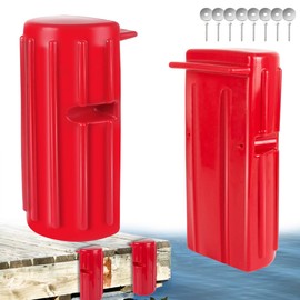 ORLANG 2Pack Dock Bumper Fender, Inflatable Dock Protection for Edging, Marine Dock Fender Bumper with Stainless Steel Mounting Hardware - Red