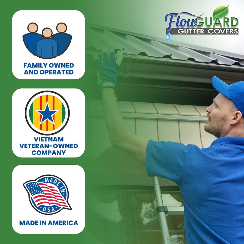FlowGuard USA Made Professional DIY 5 Inch 50-Year Gutter Cover