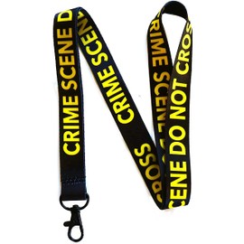 EASTEX Crime Scene Do Not Cross Lanyard Keychain - Forensic Science ID Lanyard for Keys for Men Women - Law Enforcement ID Badge Holder for CSI Fan Teacher Nurse - True Crime Gifts (Black Lanyard)