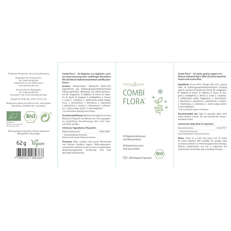 Effective Nature COMBI Flora Capsules – Probiotics – Pack of