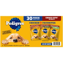 Pedigree Choice Cuts in Gravy Adult Soft Wet Dog Food 30-Count Variety Pack, 3.5 oz. Pouches