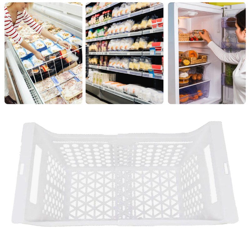 Freezer Basket Expandable Freezer Storage Basket Plastic Strong Load Bearing