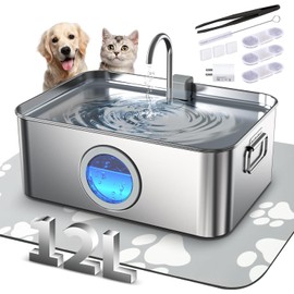 8 Pack Dog Fountain Filter Replacement for JINDUN 12L/3.2Gal Stainless Steel Large Dog Water Fountain, DYSJ01 Dog Water Bowl Dispenser for Large Dogs or Multi-Pet Home