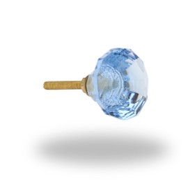 Perilla Home Set of 6 Crystal Knobs Decorative Glass Knobs for Home Kitchen Cabinet Hardware Cupboard Door Dresser Wardrobe and Drawer Pulls (Baby Blue)