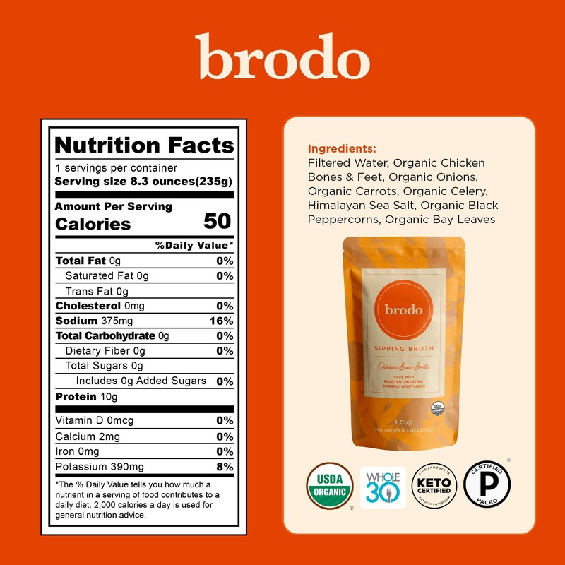 Brodo Classic Variety Pack with Collagen & Protein, Includes Organic