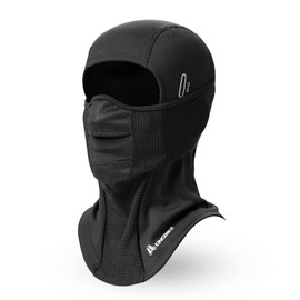 KINGBIKE Balaclava Ski Mask for Men Women Water Resistant and Windproof Fleece Thermal Full Face Mask Cold Weather Gear (All Black)