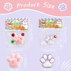 Squishy, 2 Piece Squishy Toy, Squishy Paw Squeeze Toy, Anti Stress Toy, Squishy Cat Toy, Kawaii Stress Squeeze Toy, for Children and Adults (Purple and White)