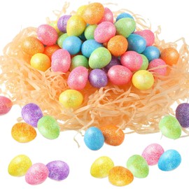 DIELIANHUA 80 pieces mini Easter eggs, mini Easter eggs foam, mini decorative eggs Easter, mini Easter eggs decoration, Easter eggs foam, for crafting Easter table decorations, Easter hats