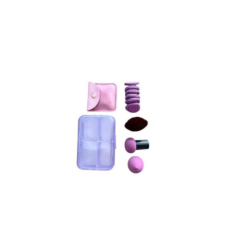 Set de 9 Esponjas de Maquillaje con Caja, Incluye 1