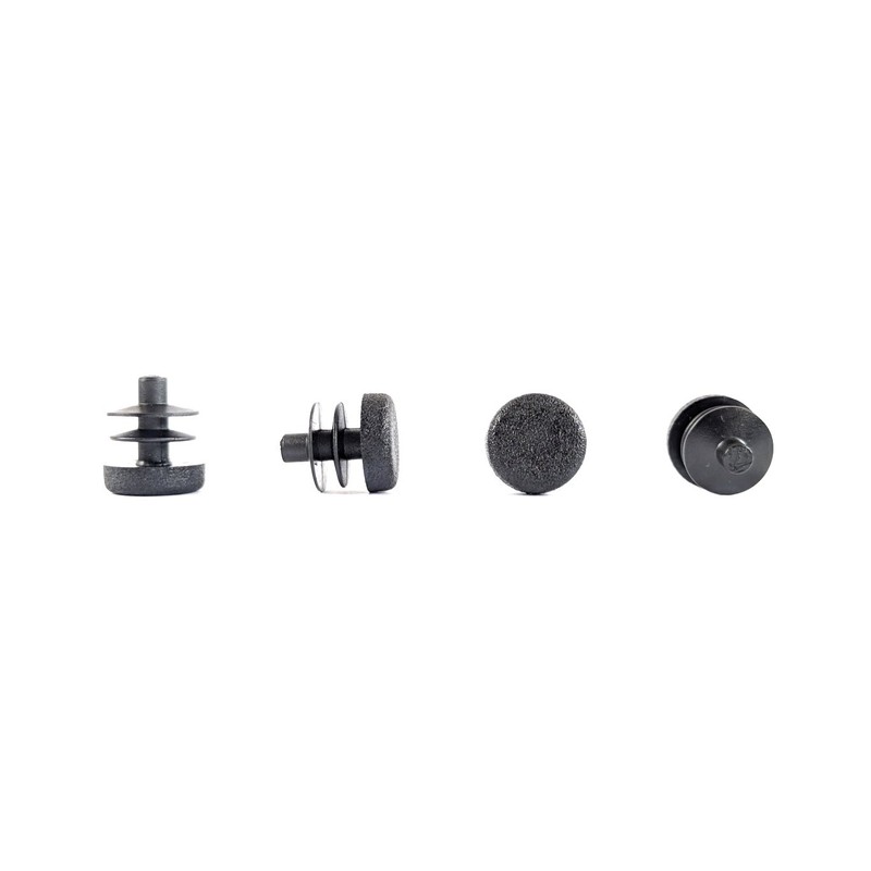 12mm Plastic End Caps, Black Round Tube Inserts, Pack of