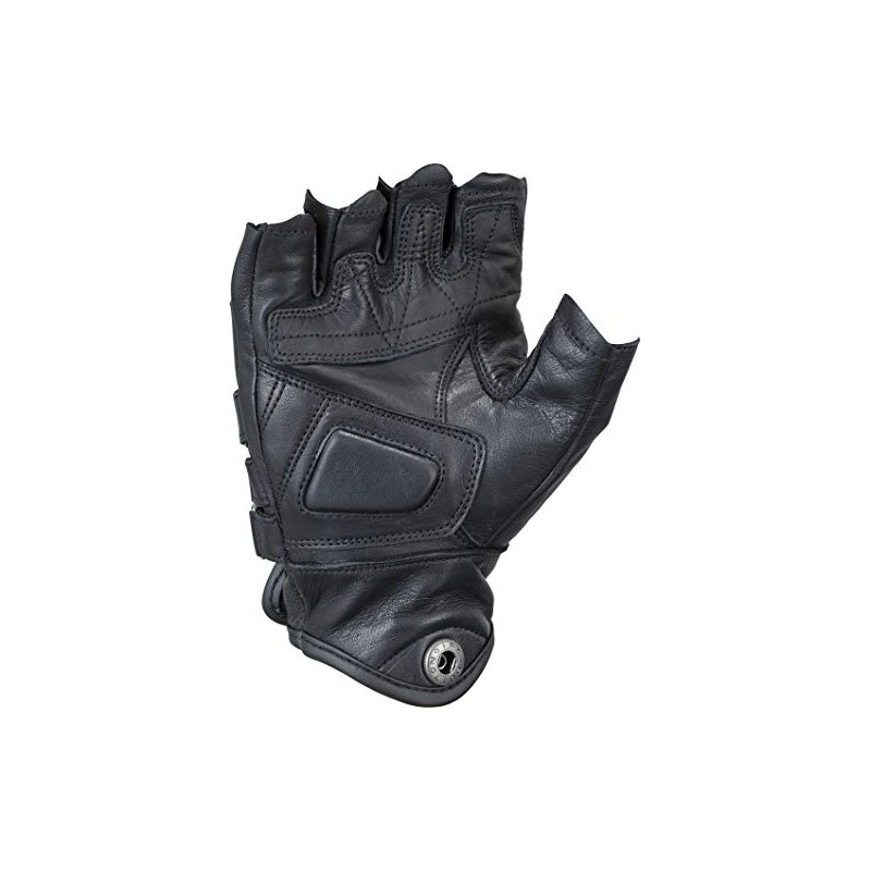 Yellow Corn YG-247S Leather Half Finger Gloves, Black, Medium