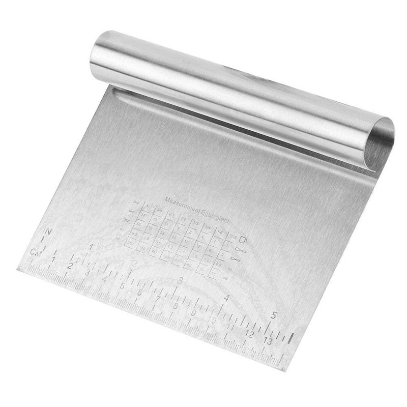 2Pcs Dough Scraper Stainless Steel Scale Pastry Cutter Dough Scraper