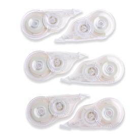 Elkuaie 6 Pack Roll Correction Tape Corrector with Protective Case, Mini Correction Tape, Transparent Corrector for Kids, Students, Office, Home, School