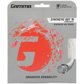 Gamma Synthetic Gut 16G Tennis String with Wearguard, White