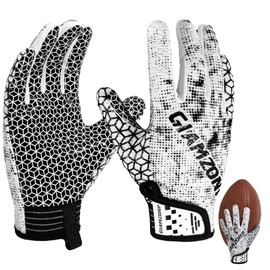 GIAMZONP Youth Football Gloves - Sticky Wide Receiver Gloves for Kids, Stretch Fit for Enhanced Performance for Boys