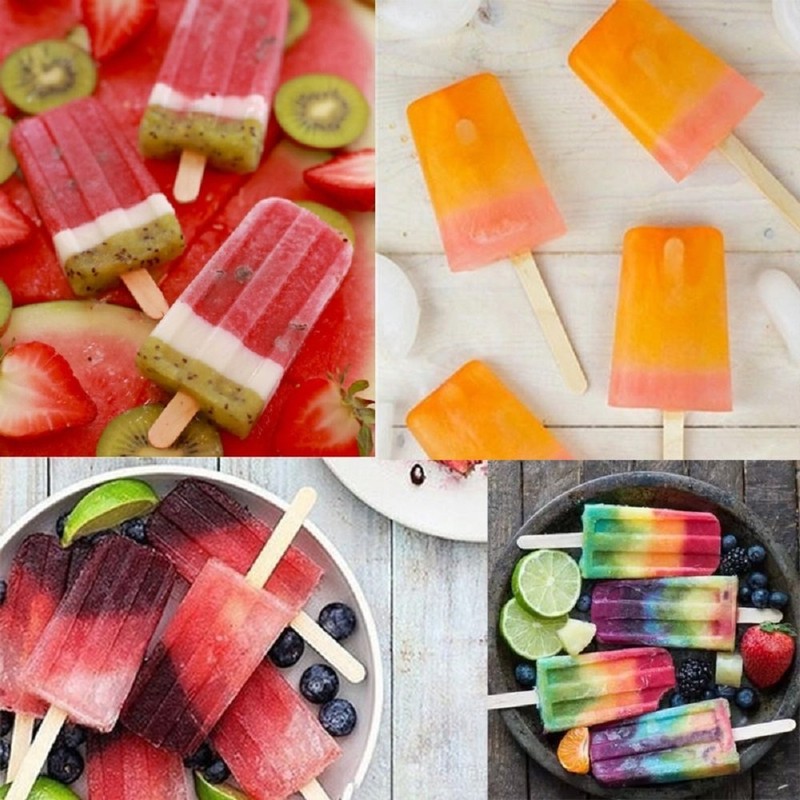 KTOJOY 100 Pcs Craft Sticks Ice Cream Natural Wood Popsicle