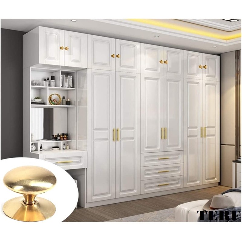 TERF® 35mm Traditional Victorian Polished Brass Cabinet Door Knobs 35mm