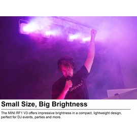 Rockville MINI RF1 V3 White LED Wash Up Light, RGBWA+UV, Compact, App Control, Remote, LCD, Wireless DMX, Rechargeable, Perfect for DJ/Party Lighting