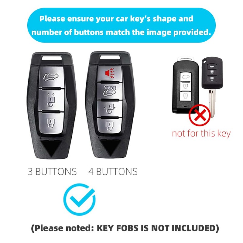 ATFIGII Car Key Fob Cover Compatible with Mitsubishi Outlander 2025