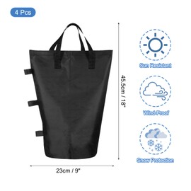 PATIKIL Canopy Weight Sand Bags, 4 Pack 112 Lbs Total Extra Large Weights Bags Waterproof Tent Leg Weights Sandbags for Outdoor Canopy Tent Sun Shelter Patio Ladder Black (18x9")
