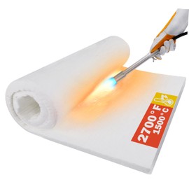 Lyrufexon Ceramic Fiber Insulation, 24"x15.7"x1" Thick, 2600F Fireproof Insulation Blanket for Wood Stove Baffle, Fireplace, Pellet Stove, Chimney, Furnace, Boiler, Pizza Ovens and Forge