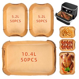150PCS Air Fryer Liners for Ninja Foodi FlexDrawer AF500UK 10.4L & Duronic AF34 10L, Air Fryer Accessories Disposable Parchment Paper for Instant 8.5L & Ometa 9L, Dual Drawer
