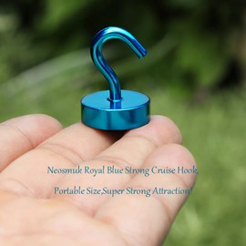 Neosmuk Magnetic Hooks, Cruise Ship Essentials, 40lb+ Heavy Duty Magnetic Hooks for Cruise Cabins, Refrigerator, Grill, Hanging, and Travel | Extra Strong Must-Haves Magnet Hook,RoyalBlue