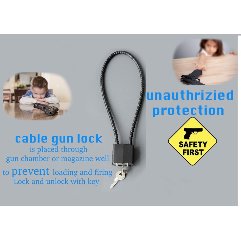 Lockforall Cable Gun Locks with Keys - Keyed Different 15"
