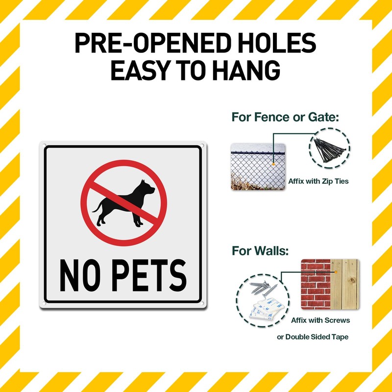 BTHUKO No Pets Allowed Aluminum Metal Sign, No Dogs, Cats,