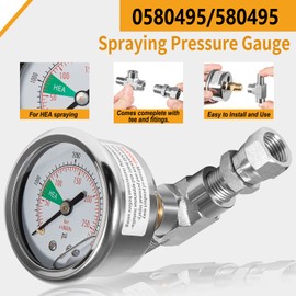 johntruck 0580495/580495 HEA Spraying Pressure Gauge Assembly Fit for Titan/Wagner Airless Sprayer,1/4" NPT Threads Fitting