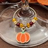 Thanksgiving Wine Glass Charms, Harvest Glass Markers, Thanksgiving Hostess Gift,