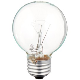 Westinghouse 25G191-2, 25w, 120v Clear Incand G19 1/2 Light Bulb, 1500hrs 175 Lumens