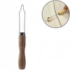 SYLEN Wooden Handle Button Hook Threader Tool For Sewing Button