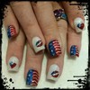 24Pcs 4th of July Press on Nails Short Square Fake