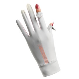 OLATONG Women's Summer Sun Protection Gloves, UV Protection, Cooling Sensation, 2 Finger Out Design, UPF 50+ UV, Anti-Slip, Breathable, Quick Drying, Rough Hands, For School, Work, Bicycle, Driving,
