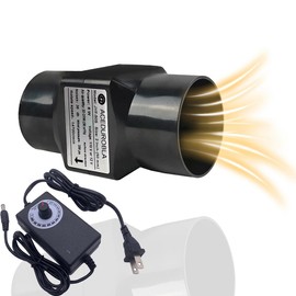 ACEDUROBLA 2 inch Inline Duct Fan, 2'' 22 CFM Ventilation System High Efficiency Exhaust Air Fan for Greenhouse Bathroom Tent RV Yacht Basement Attic Kitchen Pet, Adjustable Speed, 2inch-Black