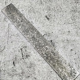 TEAMWILL 7Kinds Pattern VG10 Damascus Steel Billet Bars Material Knife Blade Blanks 220x30x3mm (Spiral)