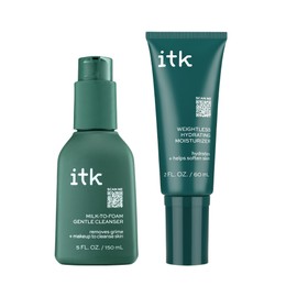 ITK Skincare 2-in-1 Milk-To-Foam Gentle Face Wash + Makeup Remover + Weightless Hydrating Face Moisturizer - Hydrates + Smoothes Skin - Niacinamide - Brighten Dark Spots