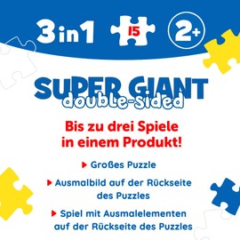 Trefl 42005 Bings Happy Day 3 in 1: A Puzzle with 15 Very Large Pieces Colouring Book Colouring Game Colouring Puzzle with Fairy Tale Figures Fun for Children from 2 Years