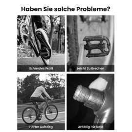 COICER Bicycle Pedals with Reflective Strips, Bicycle Pedals Non-Slip for MTB Made of Aluminium, Ultralight Flat Pedals Mountain Bike, 9/16 Inch Bike Pedals for Road Bike, Ebike, City Bike