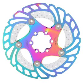 Mountain Bike TitaniumPlated Cooling Disc Brake Rotor 6 Nails Cycling Accessories(160mm 6.3in )