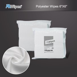 AAwipes Limpiaparabrisas de doble punto 100% poliéster, versión básica (120 g/m², 6 x 6 pulgadas, 150 piezas/bolsa) toallitas de tela para sala limpia con borde sellado láser, ultra suave [CP12006]..