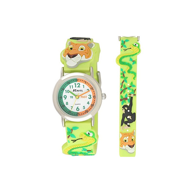 Ravel Children's 3D Tiger Time Teacher Jungle Watch