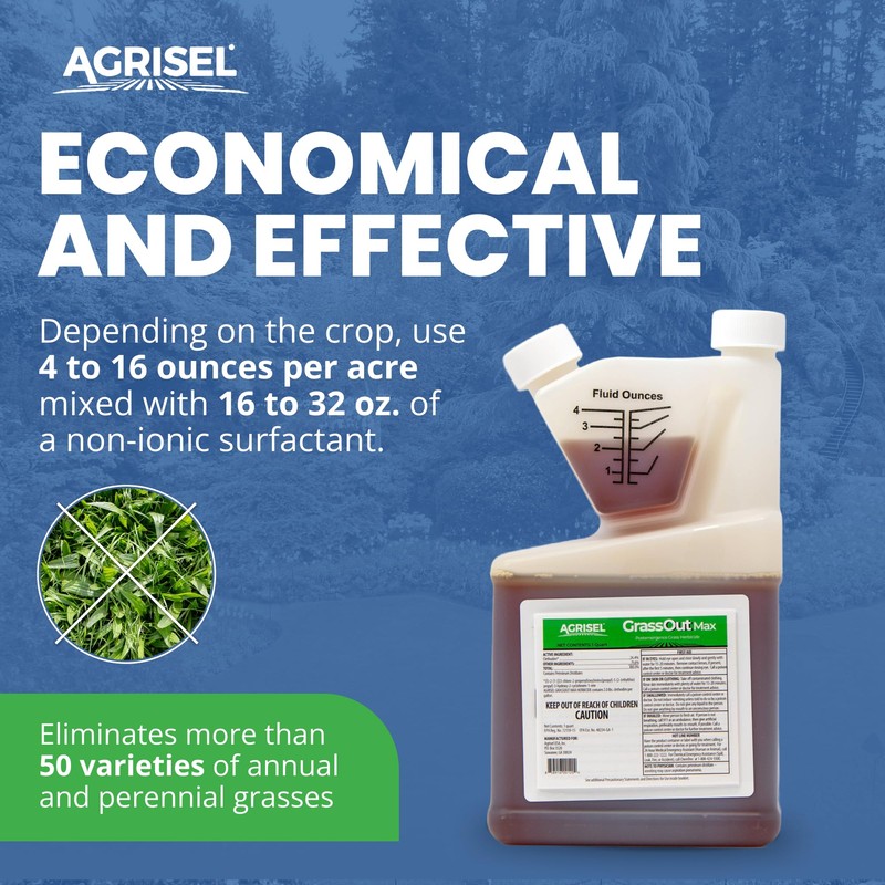 Agrisel GrassOut Max Weed Killer, Targets 50+ Grassy Weeds Without