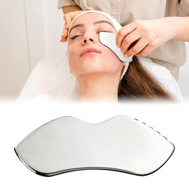 Stainless Steel Gua Sha Facial Tools, Metal GuaSha Lift and Firm Tool with Comb Teeth, Massage Scraping Beauty Tools for Body Facial Skin Care Lymphatic Drainage