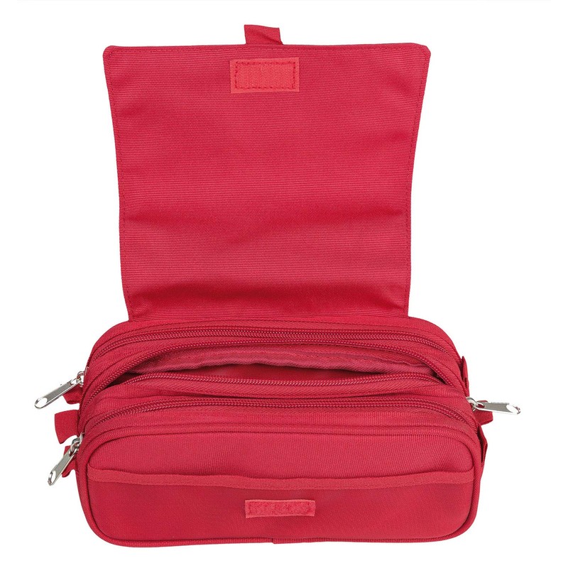 Idena 23911 Pen Case with 4 Compartments, Zip and Velcro