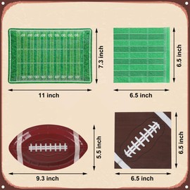 Augisteen 96 PCS Football Party Supplies Football Paper Plates and Napkins Disposable Superbowl Football Party Tableware Set Serve 48 Guests for Super Football Bowl Sports Birthday Game Day Party Decor