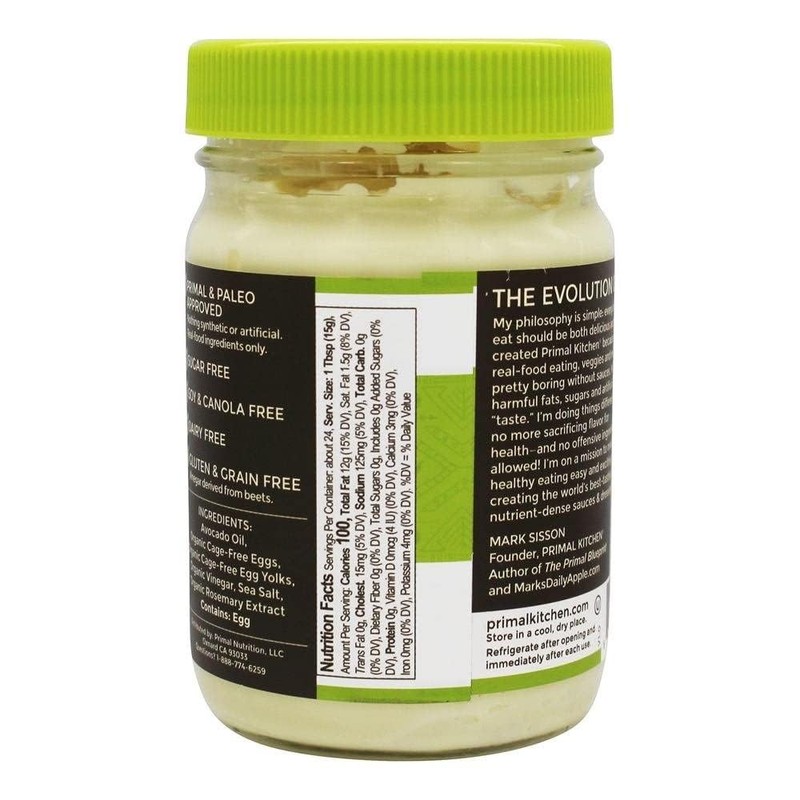 Primal Kitchen Avocado Oil Mayonnaise, 12 Ounce (355 ML), Paleo,