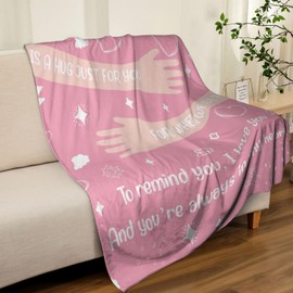 Hug Blankets for Women Cozy Soft Flannel Throw Blanket for Bed Sofa Couch Get Well Soon Mother's Day for Mom Mum Grandma Friends Pink