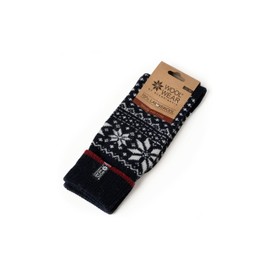 HomeOfSocks Lambswool Socks with Envelope Norway - Women's and Men's Cuddly Socks Made of Wool - Thick Socks with 70% Wool Content and Norwegian Flag - Durable -, navy